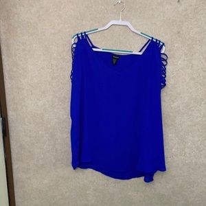 Royal blue, lightweight top.